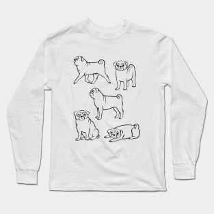 Minimalistic Pugs Long Sleeve T-Shirt